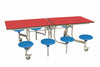 Eight Seat Rectangular Mobile Folding Table - Suitable for age group 7 – 11 years, Red Blue Learning SPACE
