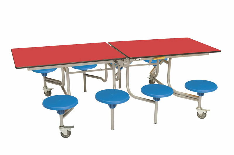 Eight Seat Rectangular Mobile Folding Table - Suitable for age group 7 – 11 years, Red Blue Learning SPACE
