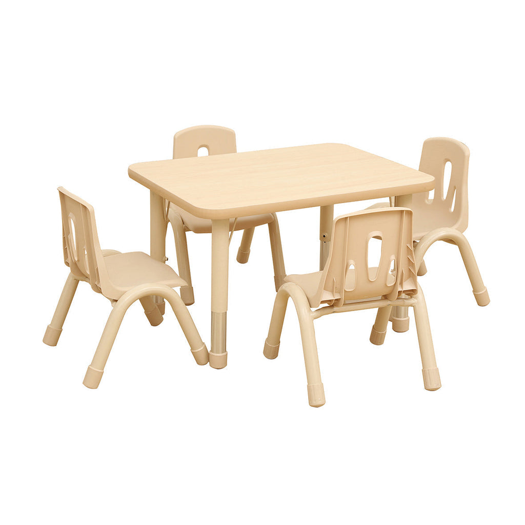 Elegant Height Adjustable Rectangular Table (4 or 6 Seats)-Classroom Table, Furniture, Height Adjustable, Plastic, Profile Education, Rectangular, Table, Wellbeing Furniture-4 - Seater-Learning SPACE