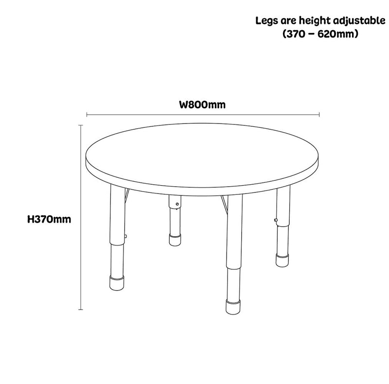 Elegant Height Adjustable Round Table, Learning SPACE