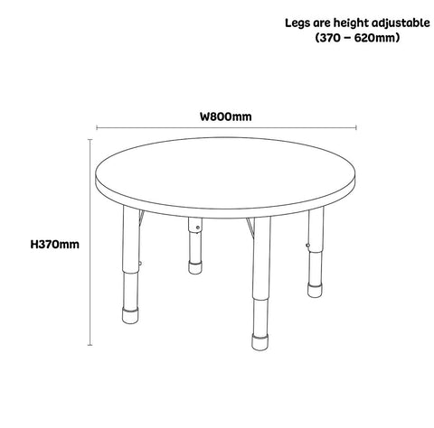 Elegant Height Adjustable Round Table-Classroom Table, Furniture, Height Adjustable, Plastic, Profile Education, Round, Table, Wellbeing Furniture-KB4-EAX85-30-Learning SPACE