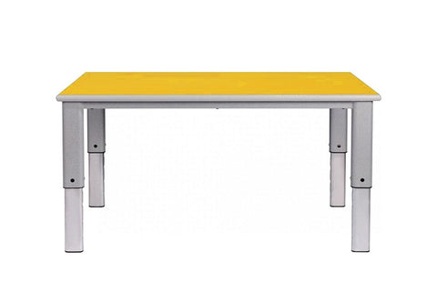 Elite Height Adjustable Table - Rectangle-Classroom Table, Height Adjustable, Metalliform, Rectangular, Table, Wellbeing Furniture-Canary Yellow-Learning SPACE