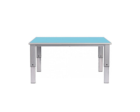 Elite Height Adjustable Table - Rectangle-Classroom Table, Height Adjustable, Metalliform, Rectangular, Table, Wellbeing Furniture-Soft Blue-Learning SPACE