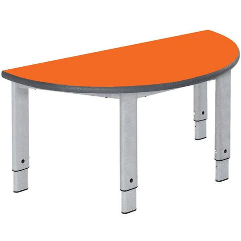 Elite Height Adjustable Table - Semi-Circular-Classroom Table,Corner & Semi-Circle,Height Adjustable,Metalliform,Table,Wellbeing Furniture-Orange Flame-ELITE-ADJ-12SC-PS-OF-DP1-PSCH-Learning SPACE