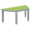 Elite Height Adjustable Table - Trapezoidal-Classroom Table, Height Adjustable, Metalliform, Table, Trapezoid, Wellbeing Furniture-Tangy Green-Learning SPACE