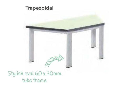 Elite Static Height Table - Trapezoidal-Classroom Table, Metalliform, Table, Trapezoid, Wellbeing Furniture-Learning SPACE