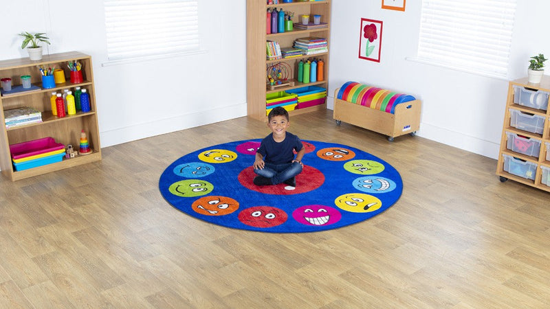 Emotions™ Faces Interactive Circular 2m Carpet, Learning SPACE