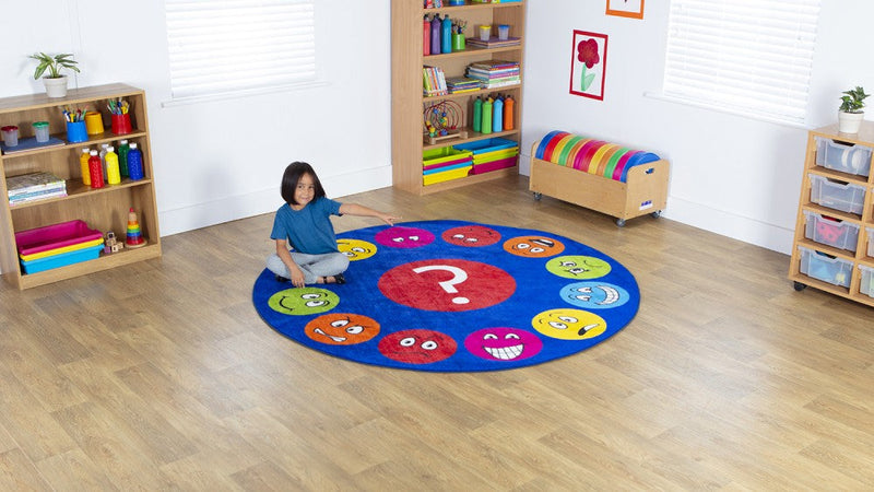 Emotions™ Faces Interactive Circular 2m Carpet, Learning SPACE