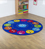 Emotions™ Interactive Circular 2m Carpet-Additional Need,Calmer Classrooms,Calming & Anxiety,Classroom Displays,Classroom Resources,Educational Classroom Materials,Emotions & Self Esteem,Helps With,Kit For Kids,Mats & Rugs,Multi-Colour,Placement Carpets,Round,Rugs,Social Emotional Learning,Social Stories & Games & Social Skills,Wellbeing Furniture-Learning SPACE
