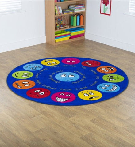 Emotions™ Interactive Circular 2m Carpet-Additional Need,Calmer Classrooms,Emotions & Self Esteem,Helps With,Kit For Kids,Mats & Rugs,Multi-Colour,Placement Carpets,Round,Rugs,Social Emotional Learning,Wellbeing Furniture-Learning SPACE