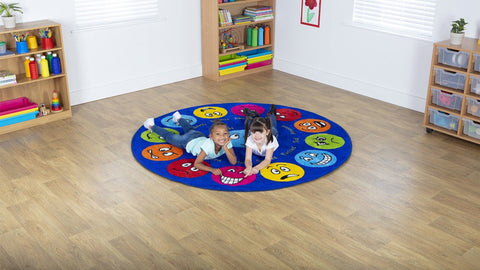 Emotions™ Interactive Circular 2m Carpet-Additional Need,Calmer Classrooms,Emotions & Self Esteem,Helps With,Kit For Kids,Mats & Rugs,Multi-Colour,Placement Carpets,Round,Rugs,Social Emotional Learning,Wellbeing Furniture-Learning SPACE