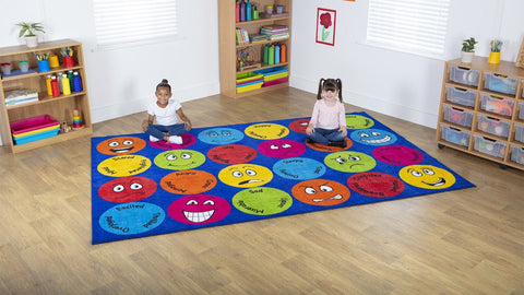 Emotions™ Interactive Rectangular 3x2m Carpet-Additional Need,Calmer Classrooms,Calming & Anxiety,Dropship,Emotions & Self Esteem,Helps With,Kit For Kids,Mats & Rugs,Multi-Colour,Placement Carpets,Rectangular,Rugs,Social Emotional Learning,Social Stories & Games & Social Skills,Wellbeing Furniture-Learning SPACE