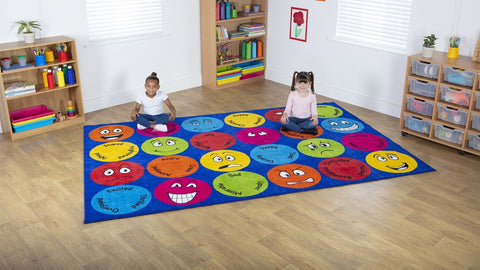 Emotions™ Interactive Rectangular 3x2m Carpet-Additional Need,Calmer Classrooms,Calming & Anxiety,Dropship,Emotions & Self Esteem,Helps With,Kit For Kids,Mats & Rugs,Multi-Colour,Placement Carpets,Rectangular,Rugs,Social Emotional Learning,Social Stories & Games & Social Skills,Wellbeing Furniture-Learning SPACE
