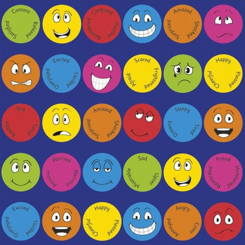 Emotions™ Interactive Square 3x3m Carpet-Additional Need,Calmer Classrooms,Calming & Anxiety,Dropship,Emotions & Self Esteem,Helps With,Kit For Kids,Mats & Rugs,Multi-Colour,Placement Carpets,Rugs,Social Emotional Learning,Social Stories & Games & Social Skills,Square,Wellbeing Furniture-Learning SPACE