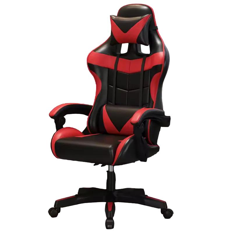 Ergonomic Leather Gaming Chair, Black Red Learning SPACE