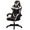 Ergonomic Leather Gaming Chair, Black White Learning SPACE
