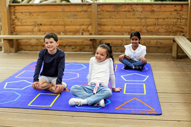 Essentials Rainbow Geometric 2x2m Carpet, Learning SPACE