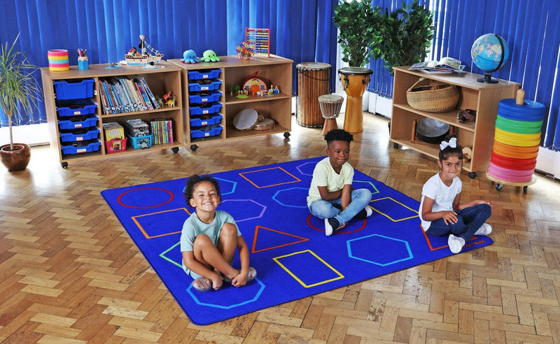 Essentials Rainbow Geometric 2x2m Carpet, Learning SPACE