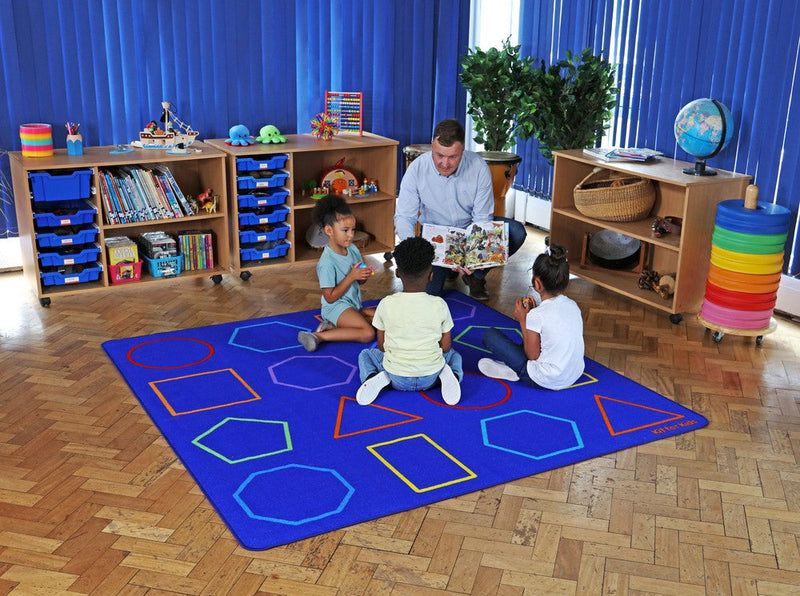 Essentials Rainbow Geometric 2x2m Carpet, Learning SPACE