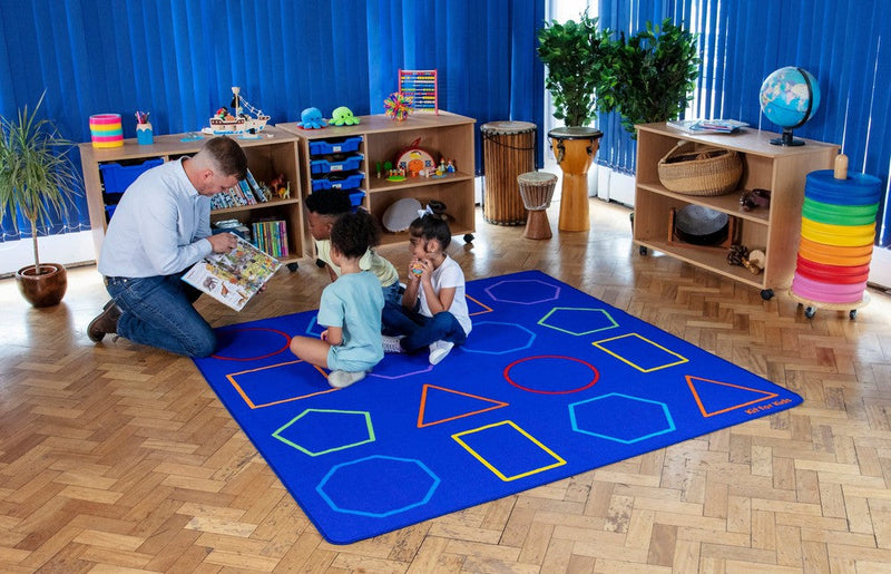 Essentials Rainbow Geometric 2x2m Carpet, Learning SPACE