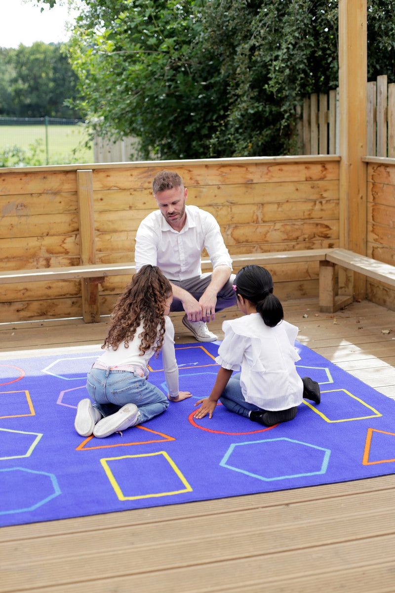 Essentials Rainbow Geometric 2x2m Carpet, Learning SPACE