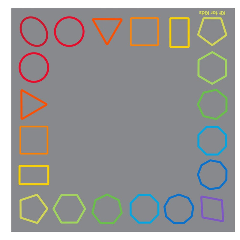 Essentials Rainbow Geometric Border 2x2m Carpet, Learning SPACE