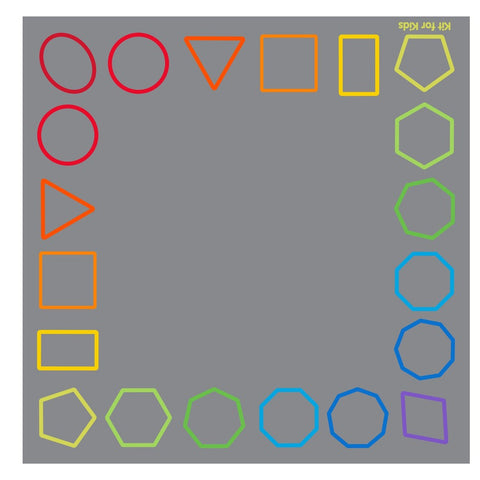 Essentials Rainbow Geometric Border 2x2m Carpet, Learning SPACE