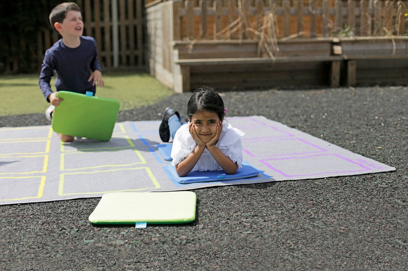 Essentials Rainbow Squares Indoor/Outdoor 3x2m Carpet, Learning SPACE