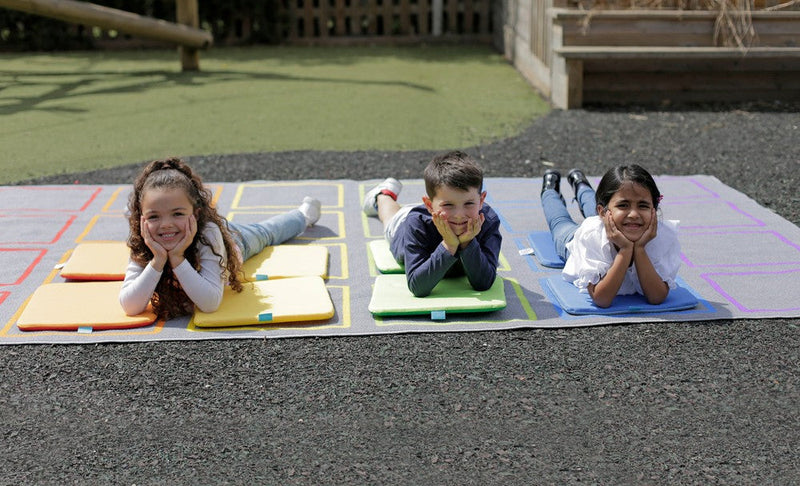 Essentials Rainbow Squares Indoor/Outdoor 3x2m Carpet, Learning SPACE
