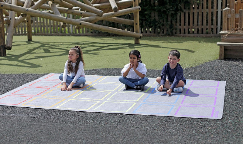 Essentials Rainbow Squares Indoor/Outdoor 3x2m Carpet, Learning SPACE