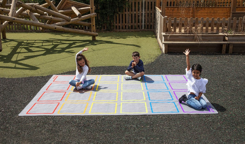 Essentials Rainbow Squares Indoor/Outdoor 3x2m Carpet, Learning SPACE
