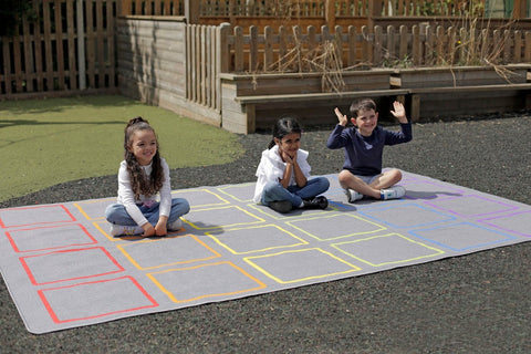 Essentials Rainbow Squares Indoor/Outdoor 3x2m Carpet-Kit For Kids, Mats & Rugs, Natural, Neutral Colour, Placement Carpets, Rectangular, Rugs, Wellbeing Furniture-MAT1268-Learning SPACE