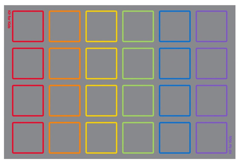 Essentials Rainbow Squares Indoor/Outdoor 3x2m Carpet, Learning SPACE