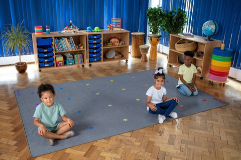 Essentials Rainbow Stars Indoor/Outdoor 3x2m Carpet-Kit For Kids,Mats & Rugs,Natural,Neutral Colour,Placement Carpets,Rectangular,Rugs,Wellbeing Furniture-Learning SPACE