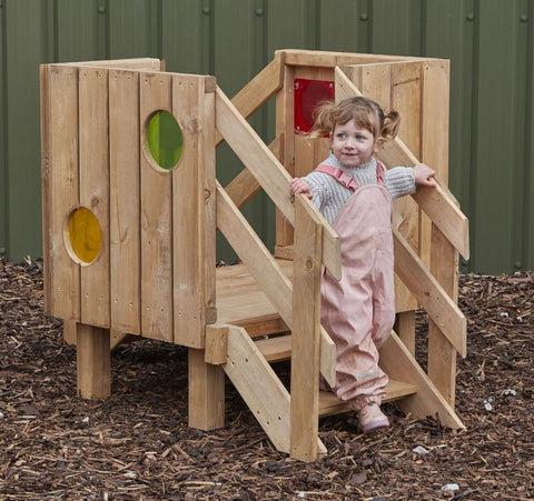 Explorer's Peekaboo Climbing Tower-Cosy Direct, Forest School & Outdoor Garden Equipment, Outdoor Climbing Frames, Outdoor Furniture-Learning SPACE