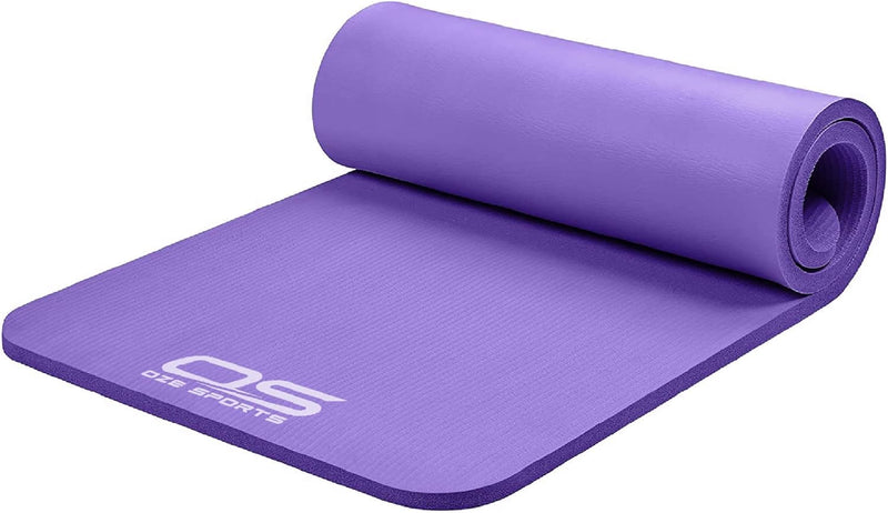 Extra Thick Non-Slip NBR Yoga & Exercise Mat with Carry Strap, Purple Learning SPACE