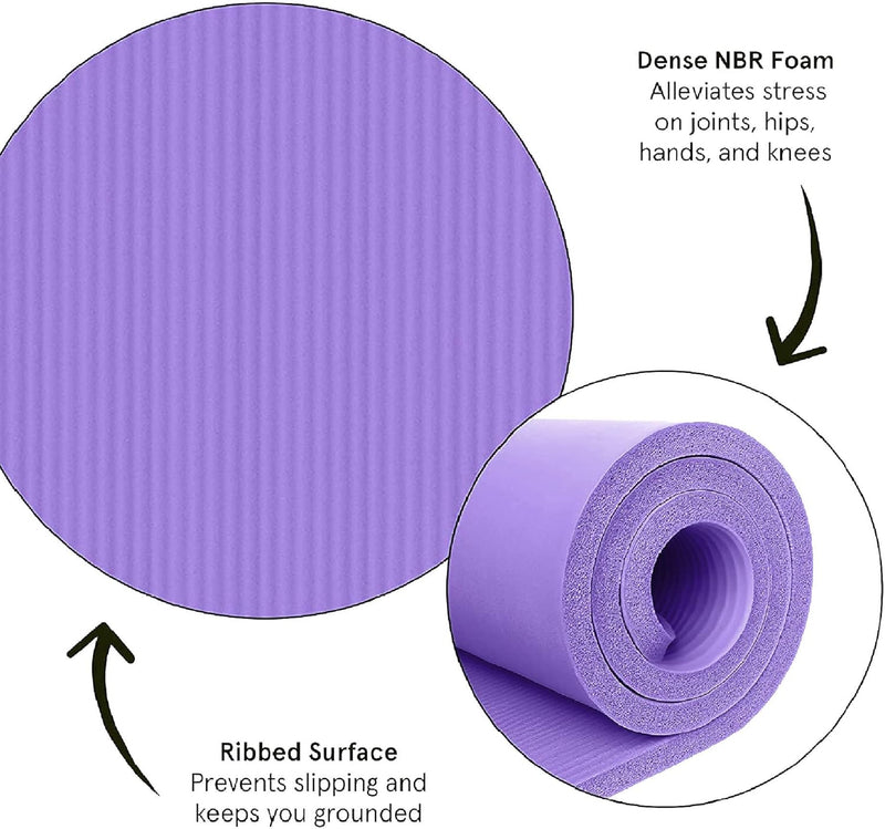 Extra Thick Non-Slip NBR Yoga & Exercise Mat with Carry Strap, Learning SPACE