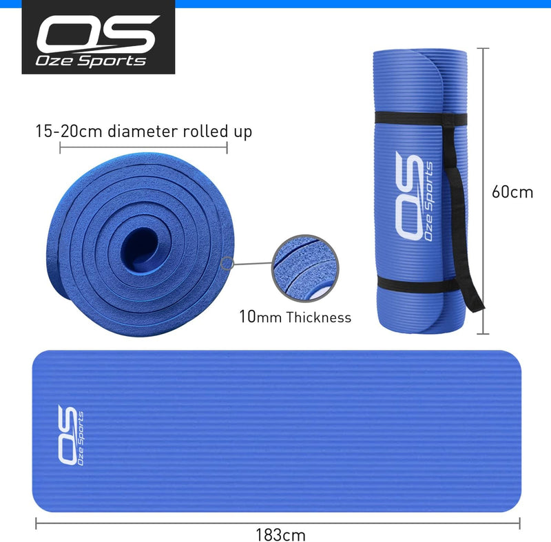 Extra Thick Non-Slip NBR Yoga & Exercise Mat with Carry Strap, Learning SPACE