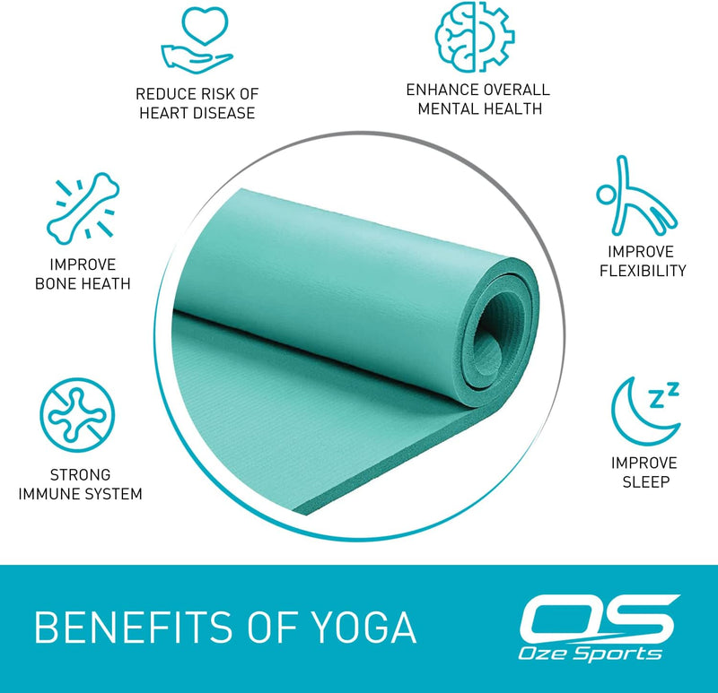 Extra Thick Non-Slip NBR Yoga & Exercise Mat with Carry Strap, Learning SPACE