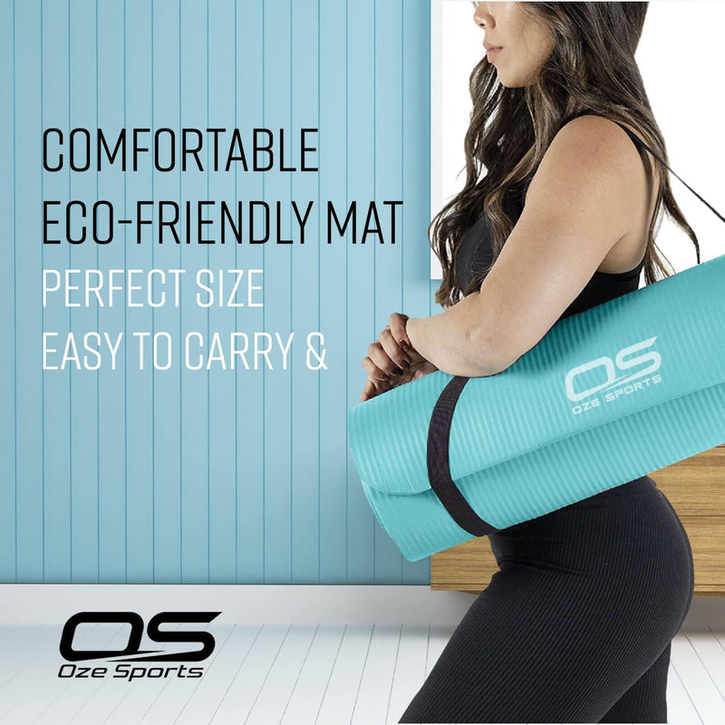 Extra Thick Non-Slip NBR Yoga & Exercise Mat with Carry Strap, Learning SPACE