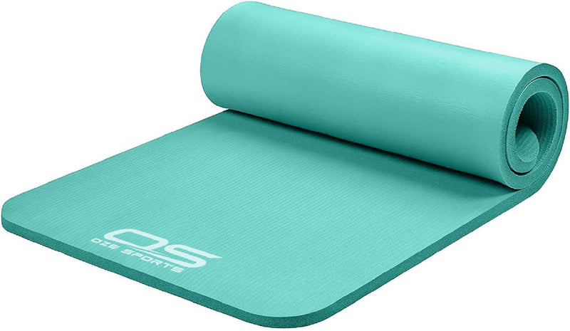 Extra Thick Non-Slip NBR Yoga & Exercise Mat with Carry Strap, Teal Learning SPACE