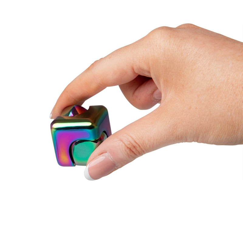 FIDGIX Metal Fidget Spinning Cube, Learning SPACE