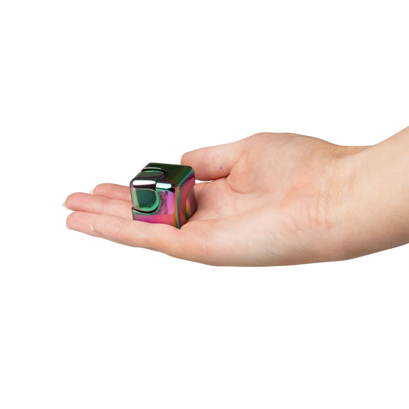 FIDGIX Metal Fidget Spinning Cube, Learning SPACE
