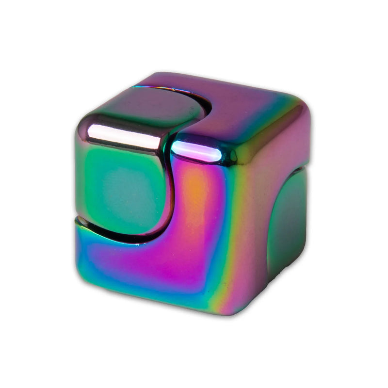 FIDGIX Metal Fidget Spinning Cube, Learning SPACE