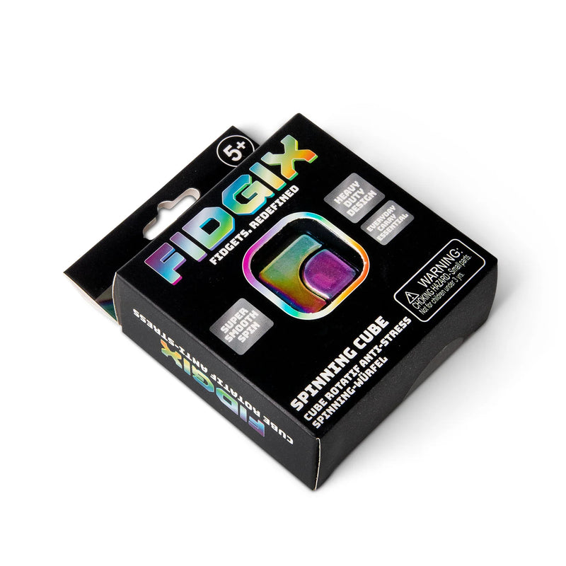 FIDGIX Metal Fidget Spinning Cube, Learning SPACE