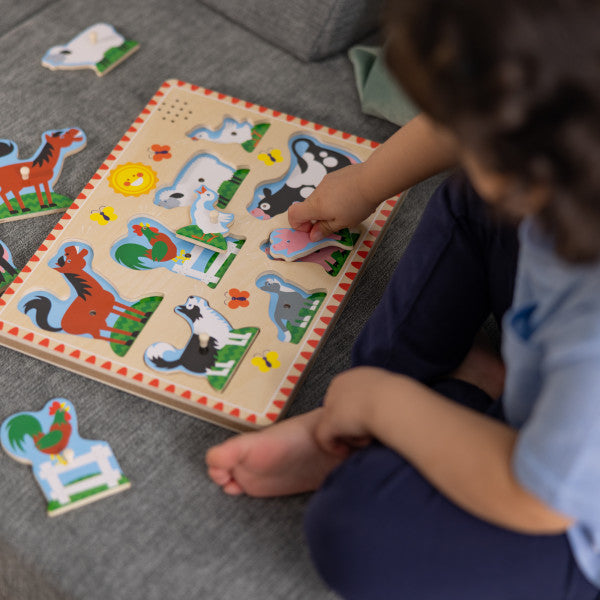 Farm Animals Sound Puzzle - 8 Pieces, Learning SPACE
