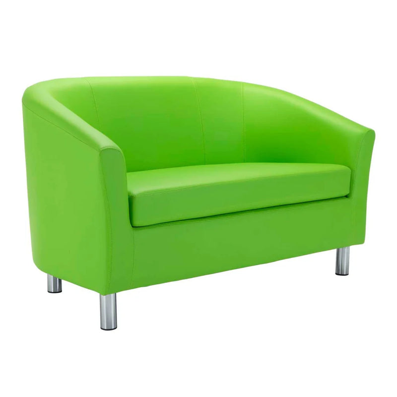 Faux Leather Tub Sofa with Metal Feet, Lime PU Learning SPACE