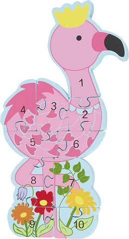 Flamingo Number Puzzle-Baby Maths,Baby Wooden Toys,Counting Numbers & Colour,Maths,Sound. Peg & Inset Puzzles,Wooden Toys-Learning SPACE