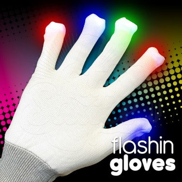 Flashing Gloves - White-AllSensory,Gifts For 3-5 Years Old,Pocket money,Sensory Light Up Toys,Stock,The Glow Company,Visual Sensory Toys-Learning SPACE