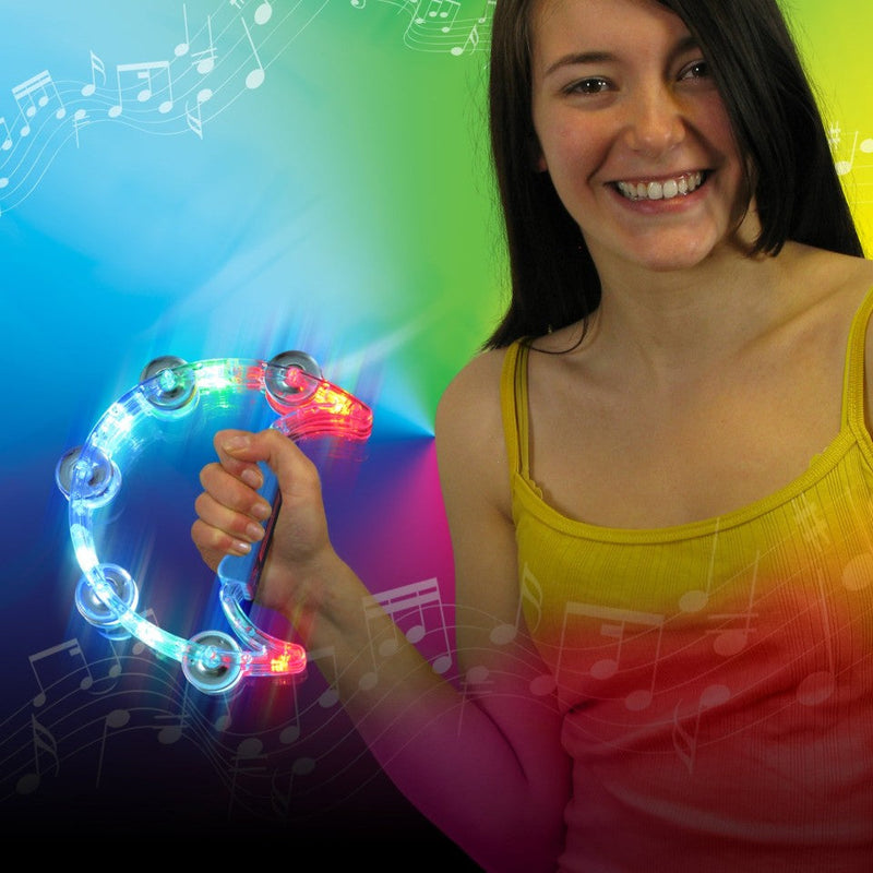Flashing Tambourine – Sensory Light-Up Music Toy, Learning SPACE